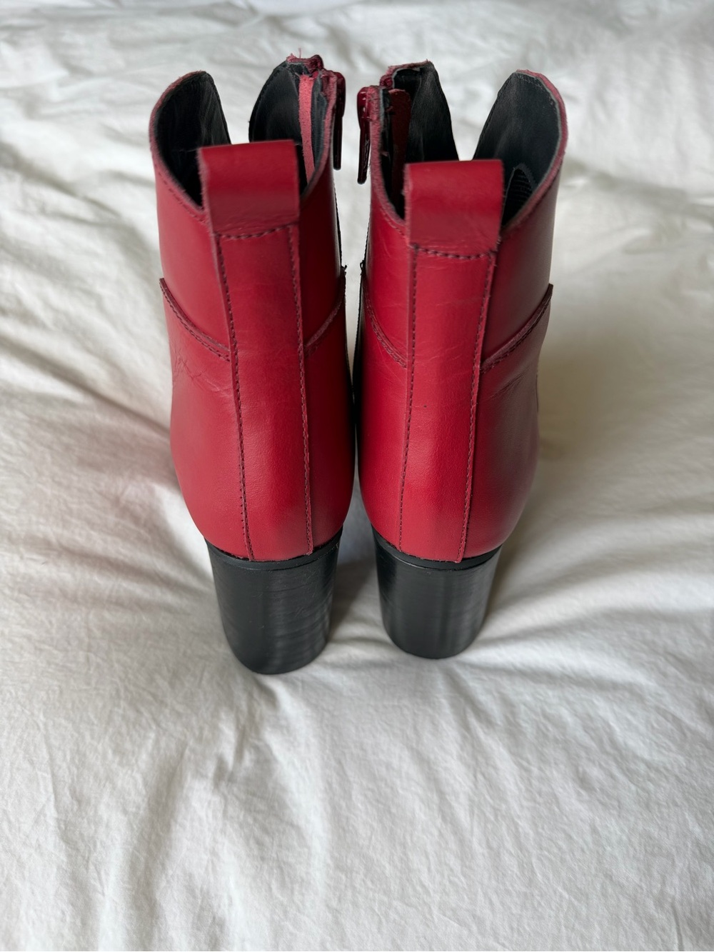 Nasty Gal Red Pointed Toe Ankle Boots with Block Heel - Picture 10 of 14